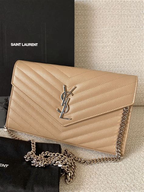 dark beige ysl|ysl beige wallet.